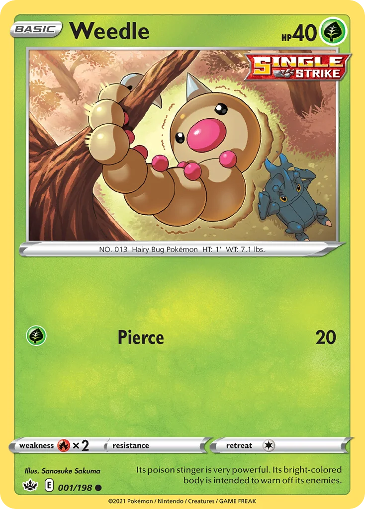 Weedle 001 Chilling Reign Pokemon Card