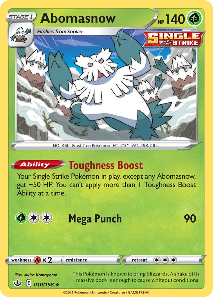 Abomasnow 010 Chilling Reign Pokemon Card