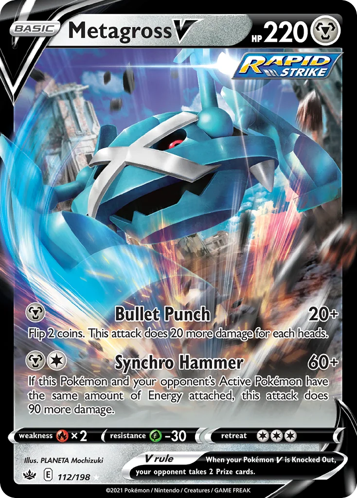 Metagross V 112 Chilling Reign Pokemon Card
