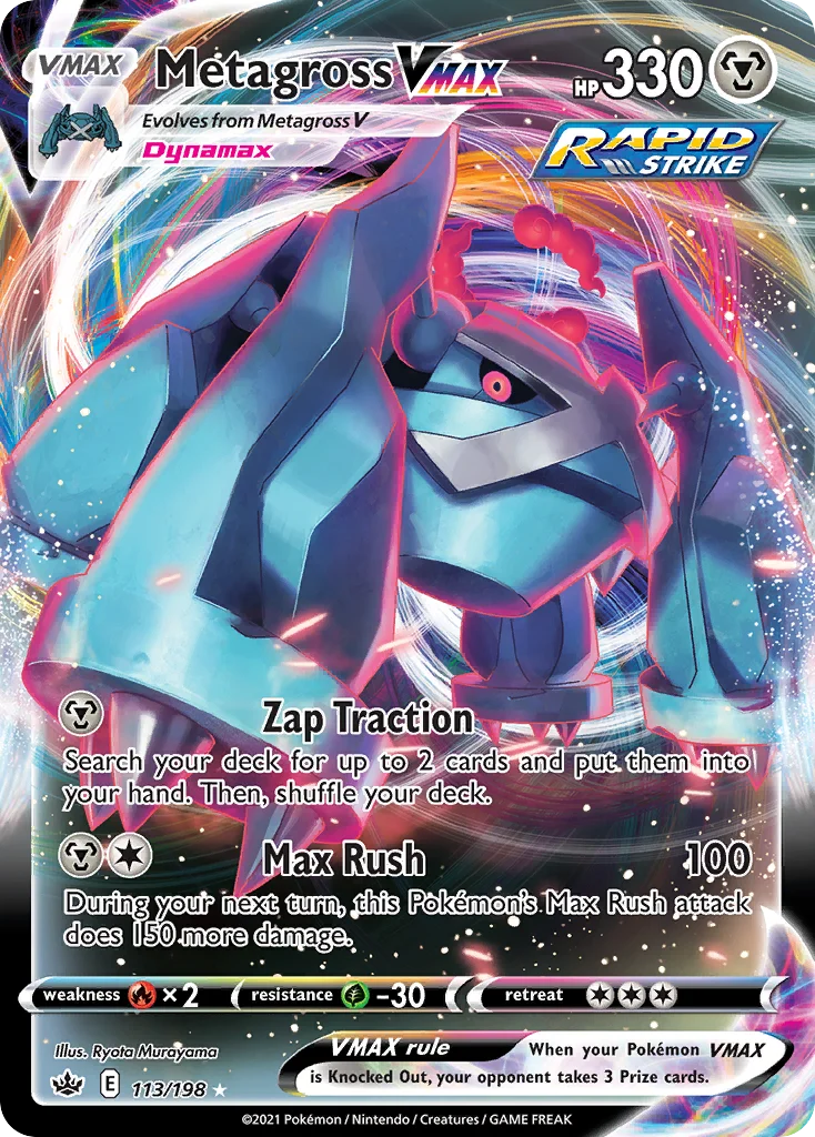 Metagross VMAX 113 Chilling Reign Pokemon Card