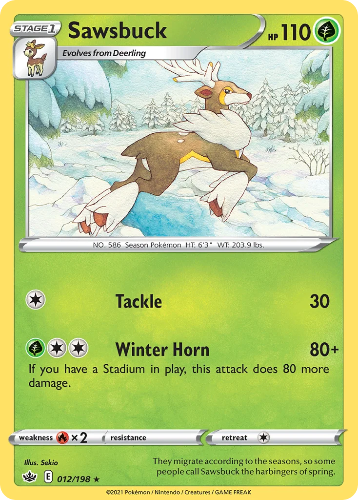 Sawsbuck 012 Chilling Reign Pokemon Card