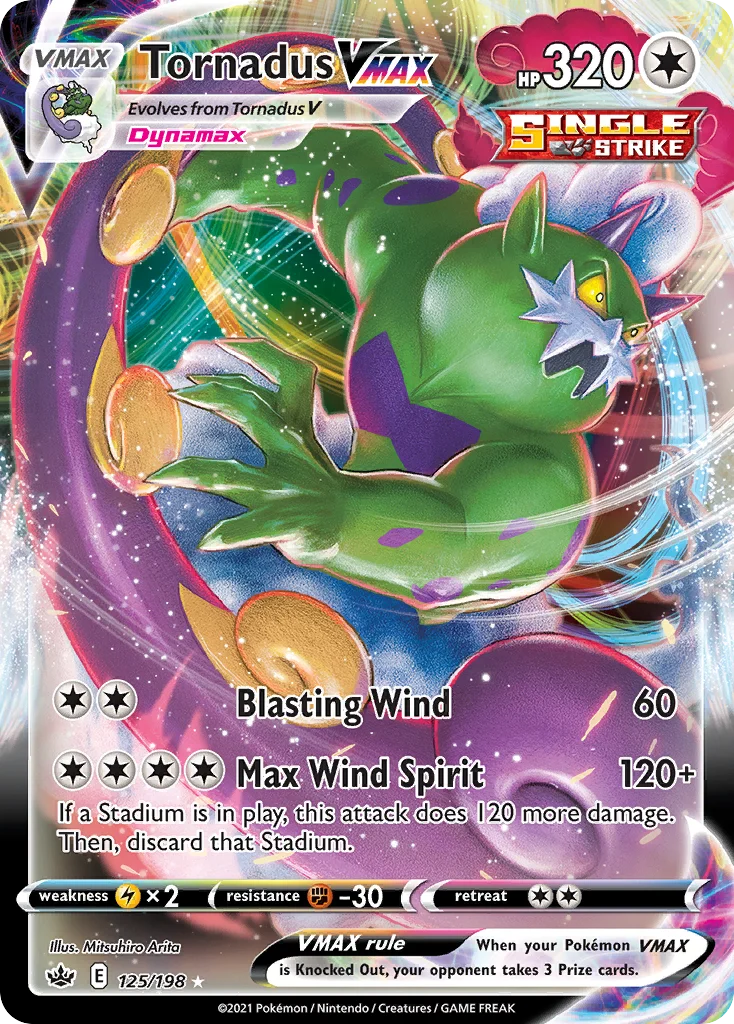 Tornadus VMAX 125 Chilling Reign Pokemon Card