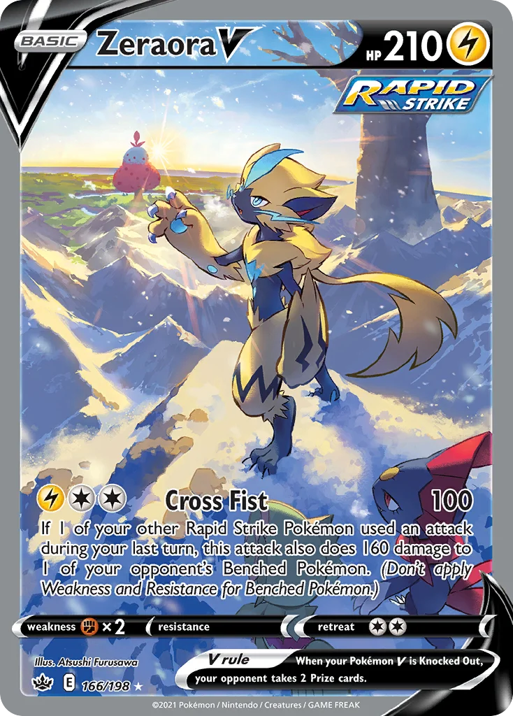 Zeraora V 166 Chilling Reign Pokemon Card