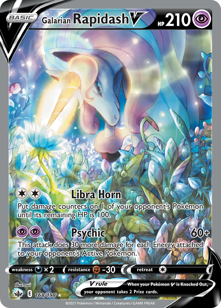 Galarian Rapidash V 168 Chilling Reign Pokemon Card