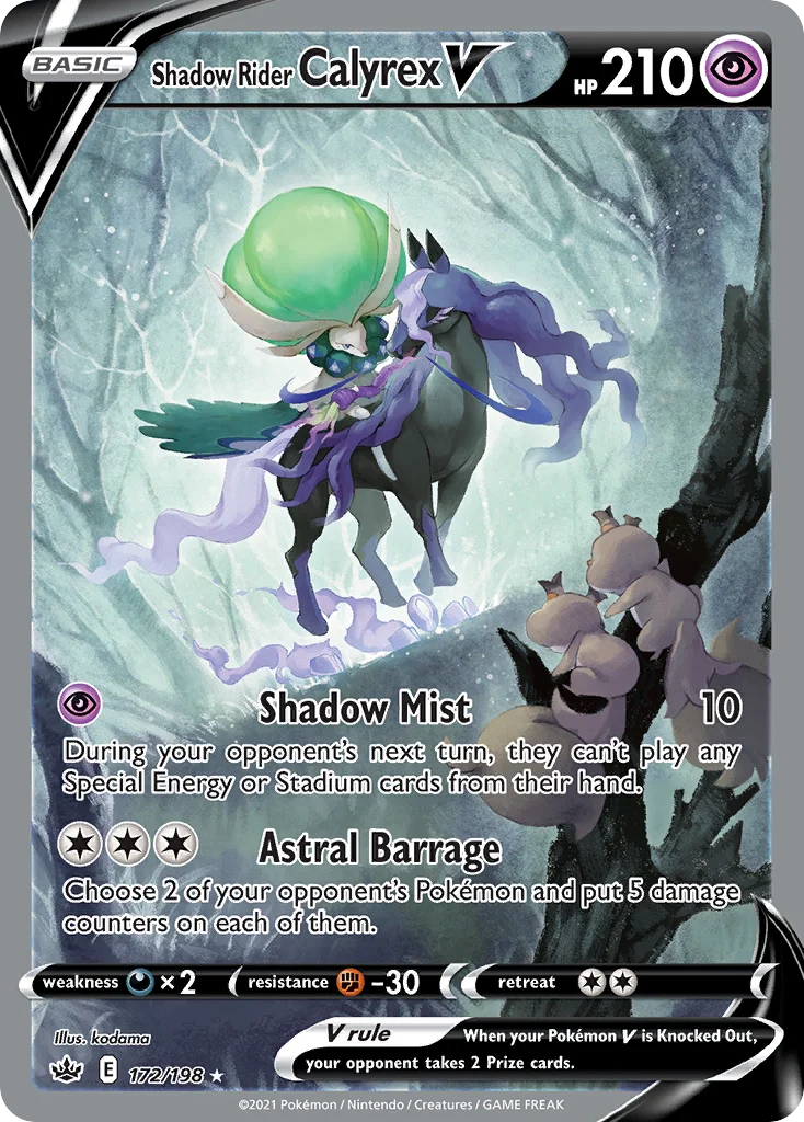 Shadow Rider Calyrex V 172 Chilling Reign Pokemon Card