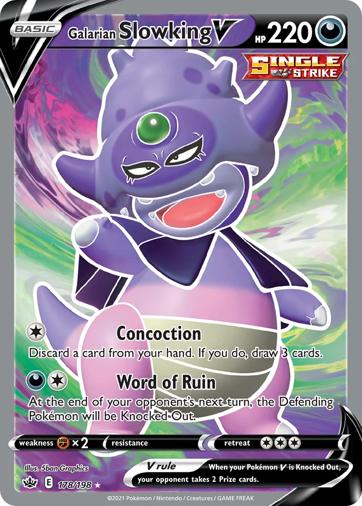 Galarian Slowking V 178 Chilling Reign Pokemon Card