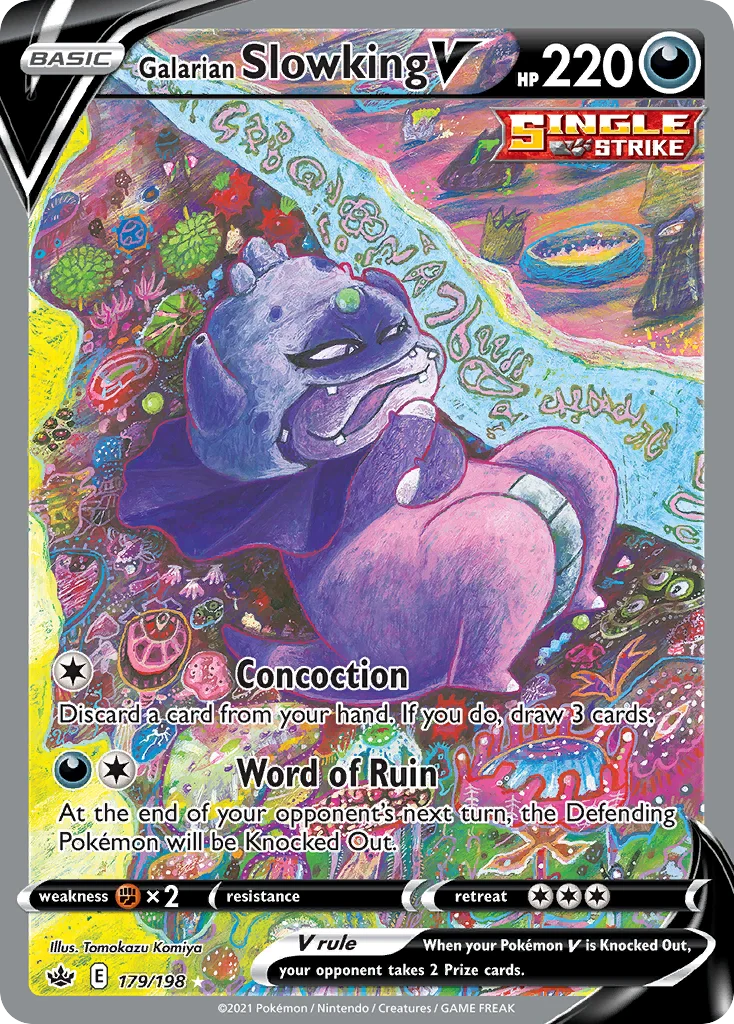 Galarian Slowking V 179 Chilling Reign Pokemon Card