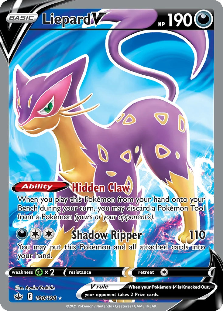 Liepard V 180 Chilling Reign Pokemon Card