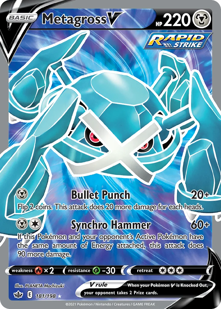 Metagross V 181 Chilling Reign Pokemon Card