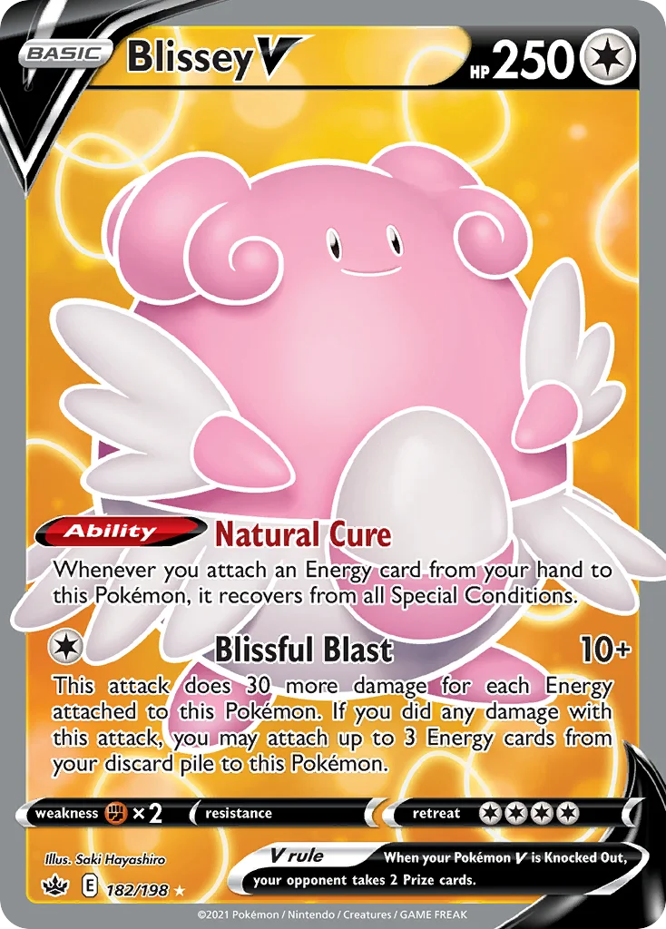 Blissey V 182 Chilling Reign Pokemon Card