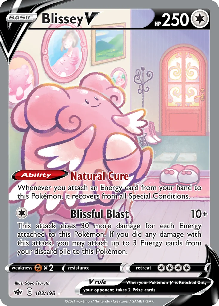 Blissey V 183 Chilling Reign Pokemon Card
