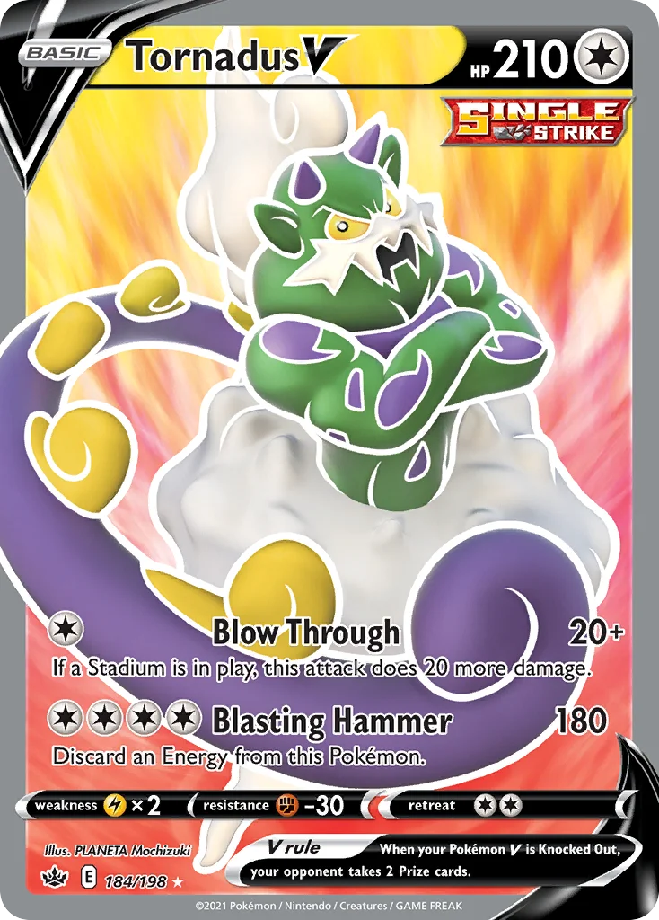 Tornadus V 184 Chilling Reign Pokemon Card