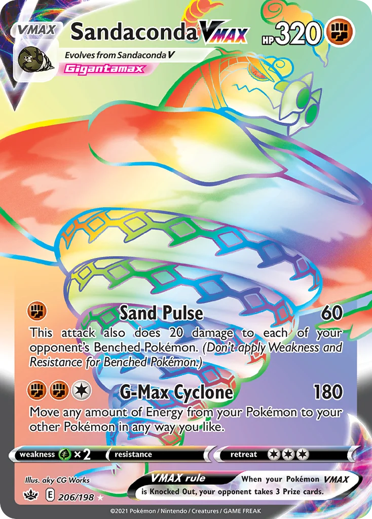 Sandaconda VMAX 206 Chilling Reign Pokemon Card