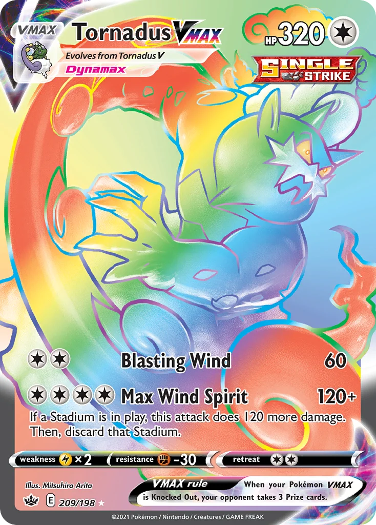 Tornadus VMAX 209 Chilling Reign Pokemon Card