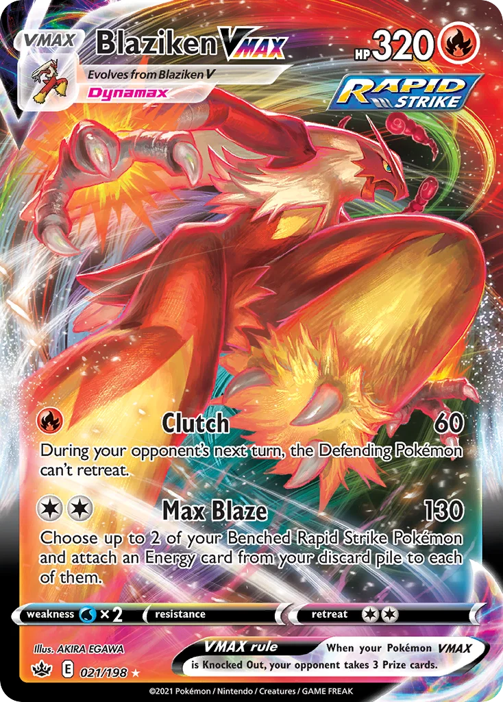 Blaziken VMAX 021 Chilling Reign Pokemon Card
