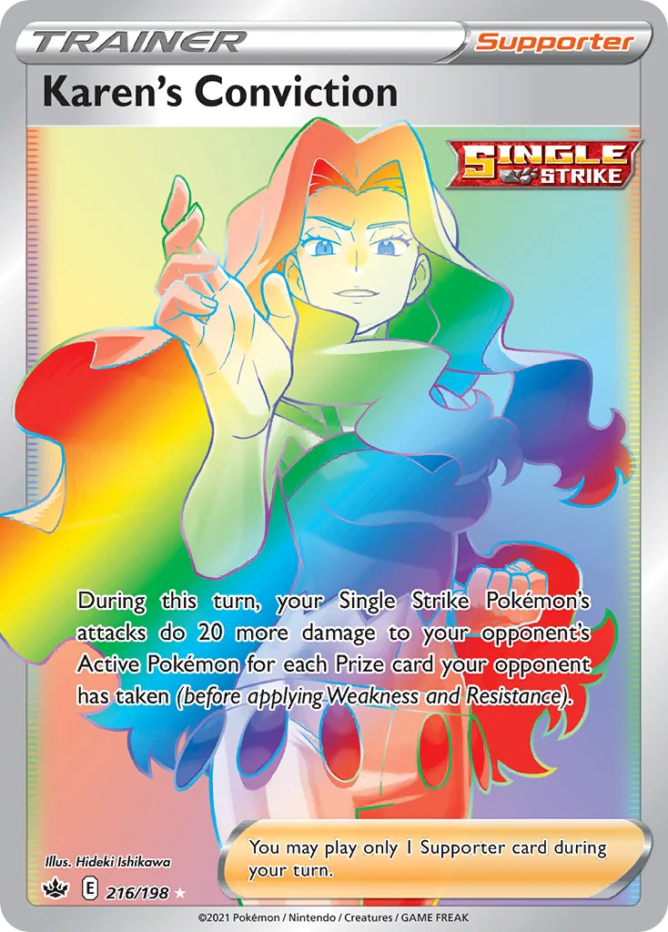 Karen's Conviction 216 Chilling Reign Pokemon Card