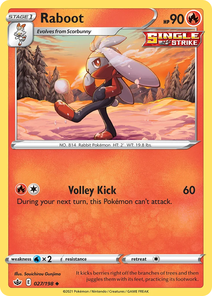 Raboot 027 Chilling Reign Pokemon Card