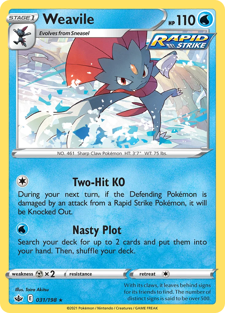 Weavile 031 Chilling Reign Pokemon Card