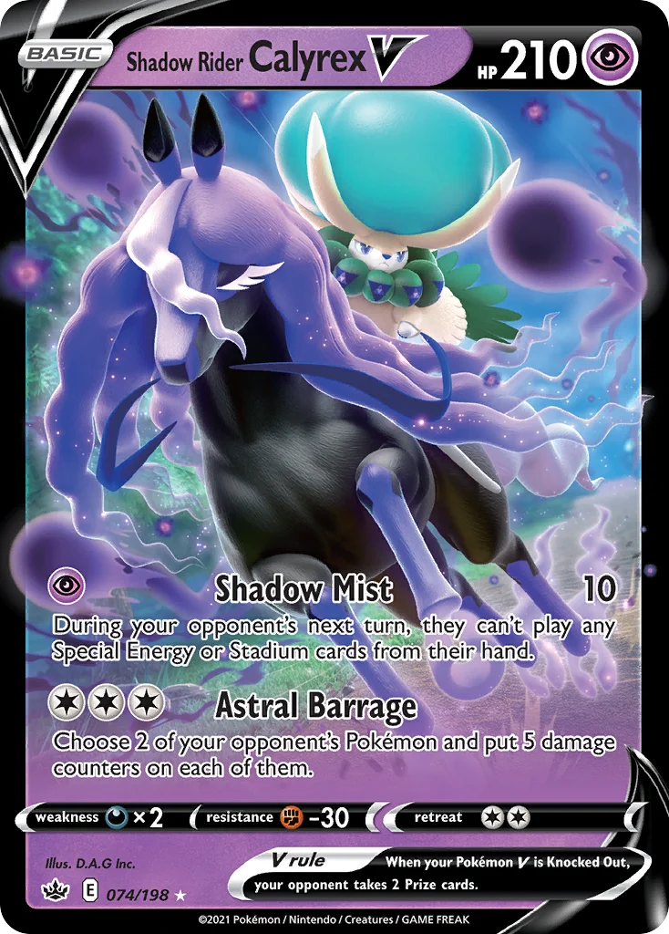 Shadow Rider Calyrex V 074 Chilling Reign Pokemon Card
