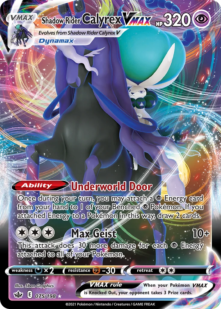 Shadow Rider Calyrex VMAX 075 Chilling Reign Pokemon Card