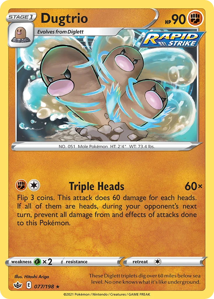 Dugtrio 077 Chilling Reign Pokemon Card