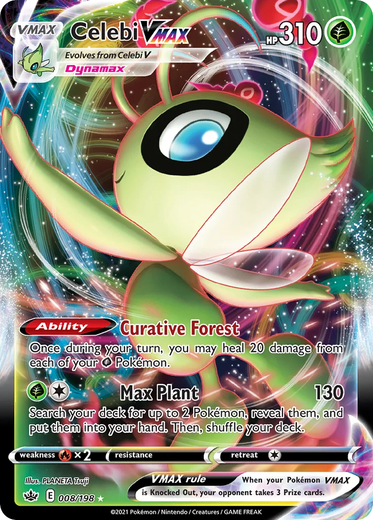 Celebi VMAX 008 Chilling Reign Pokemon Card