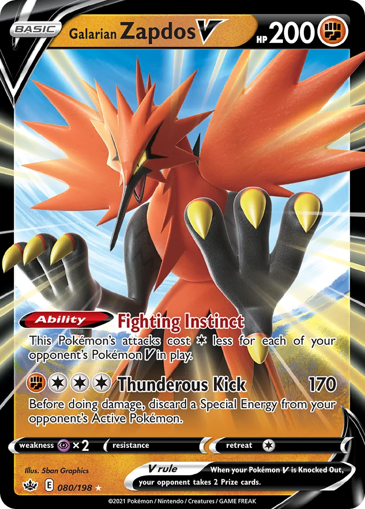 Galarian Zapdos V 080 Chilling Reign