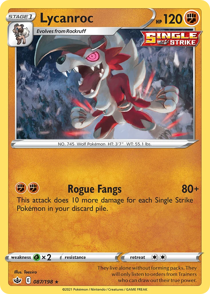 Lycanroc 087 Chilling Reign