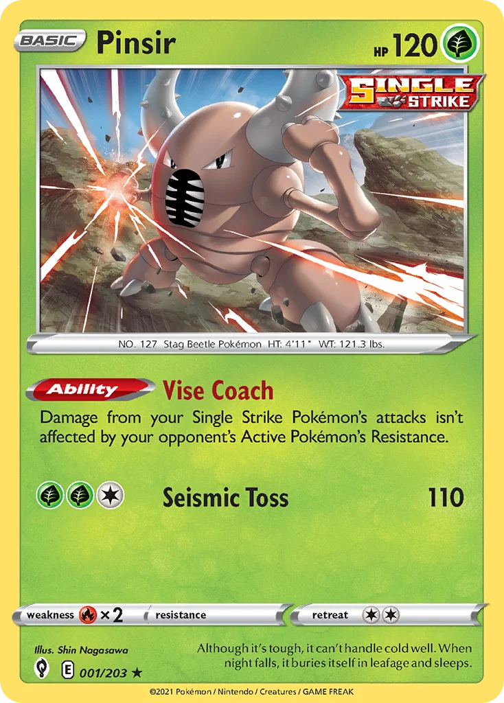 Pinsir 001 Evolving Skies Pokemon Card