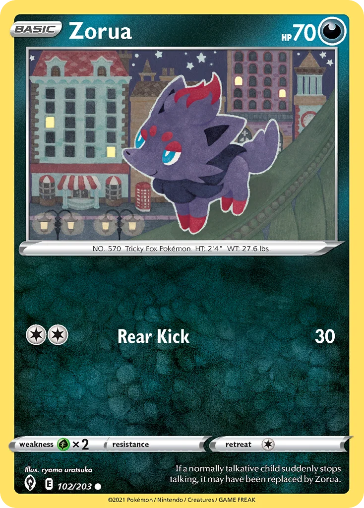 Zorua 102 Evolving Skies Pokemon Card