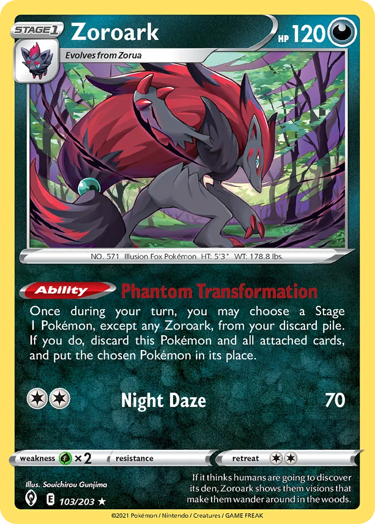 Zoroark 103 Evolving Skies Pokemon Card