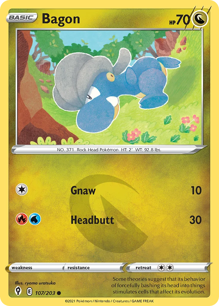 Bagon 107 Evolving Skies Pokemon Card