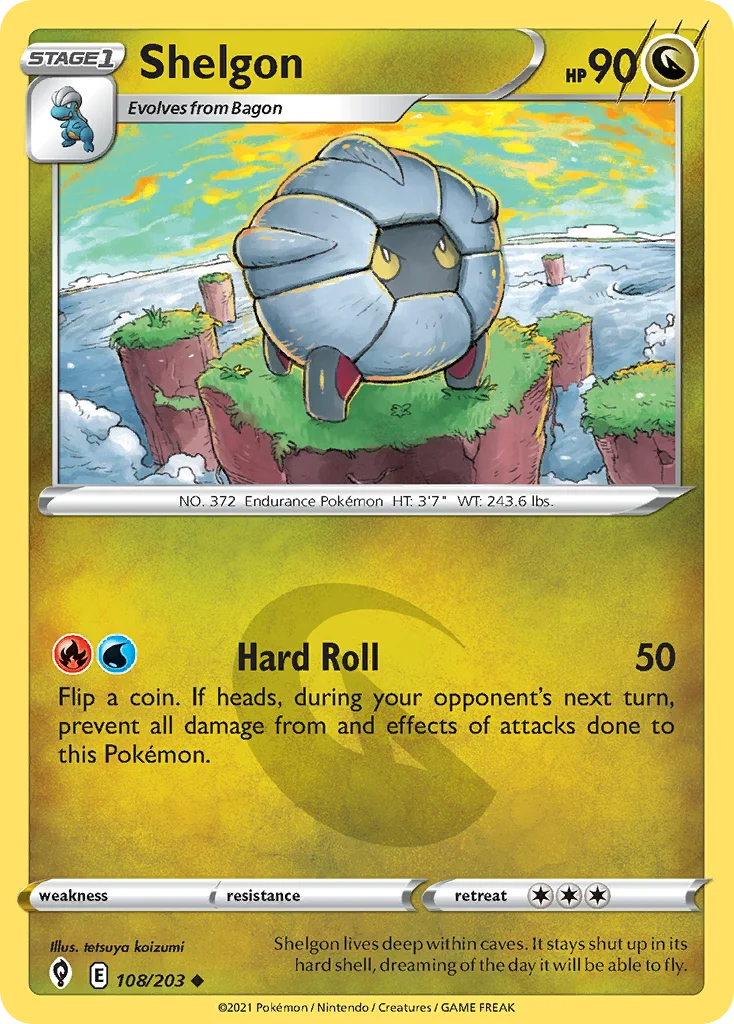 Shelgon 108 Evolving Skies Pokemon Card
