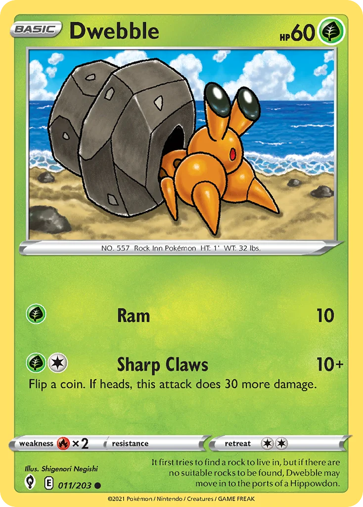 Dwebble 011 Evolving Skies Pokemon Card
