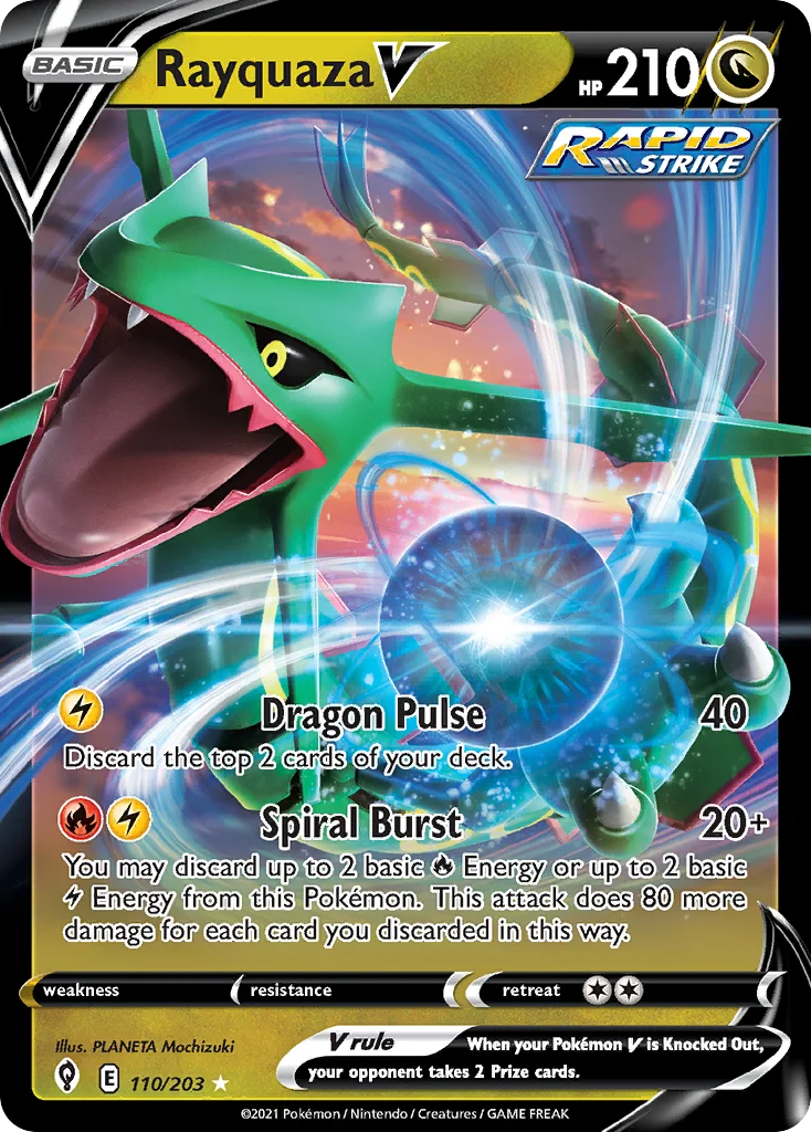 Rayquaza V 110 Evolving Skies Pokemon Card