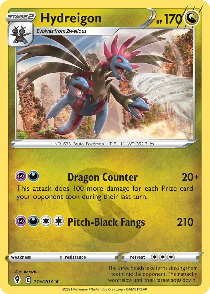 Hydreigon 115 Evolving Skies Pokemon Card