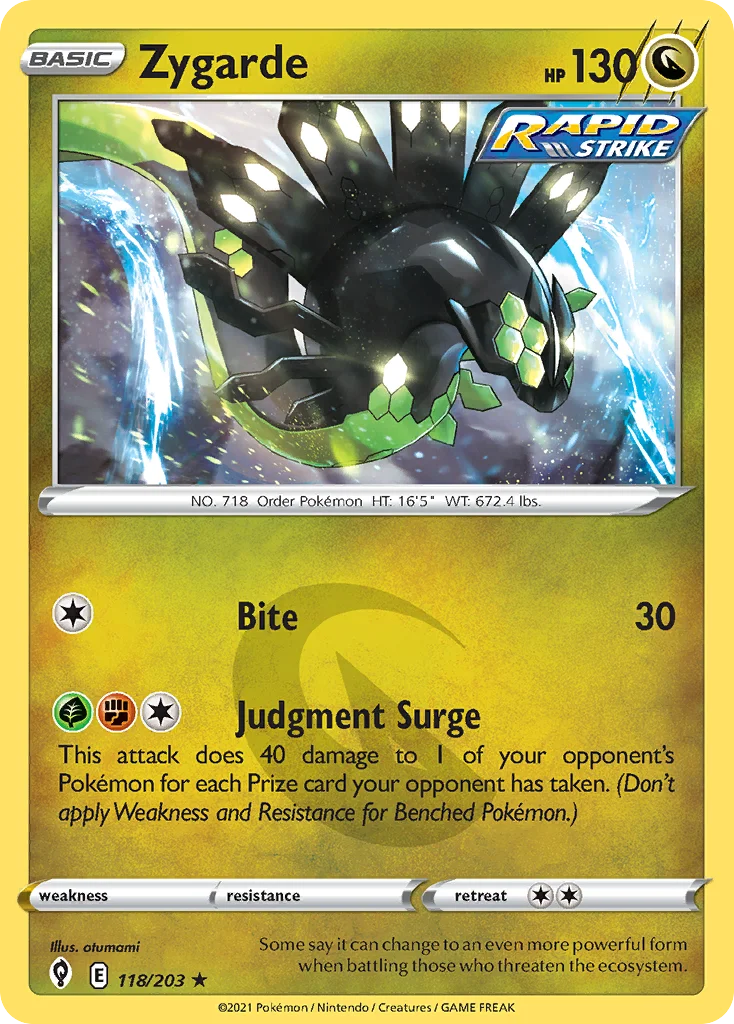 Zygarde 118 Evolving Skies Pokemon Card