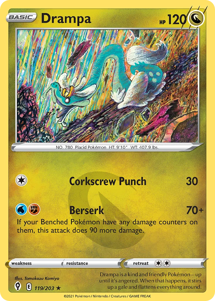 Drampa 119 Evolving Skies Pokemon Card