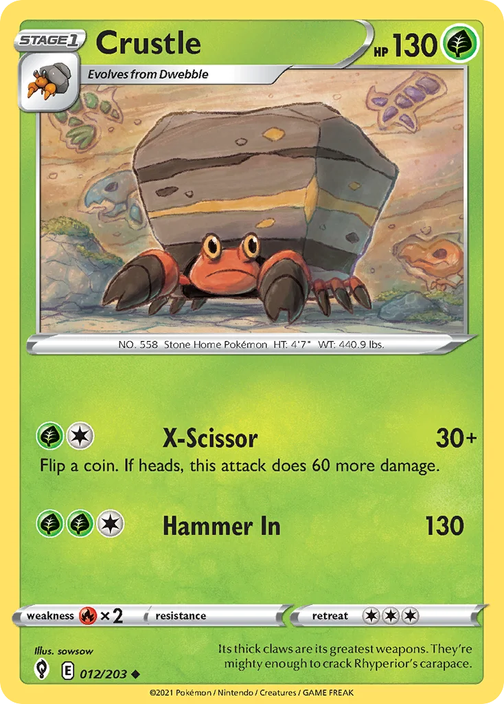 Crustle 012 Evolving Skies Pokemon Card