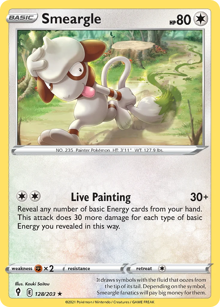 Smeargle 128 Evolving Skies Pokemon Card