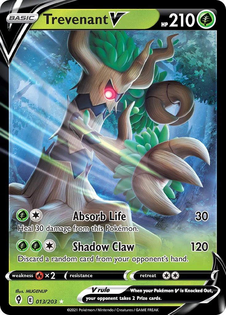 Trevenant V 013 Evolving Skies Pokemon Card