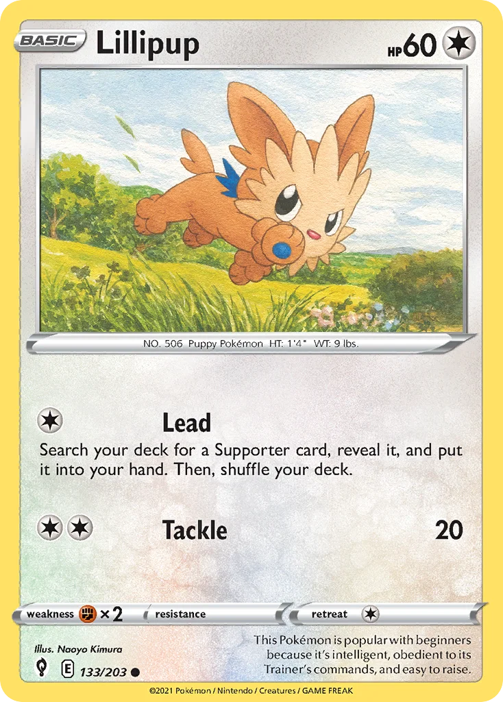 Lillipup 133 Evolving Skies Pokemon Card