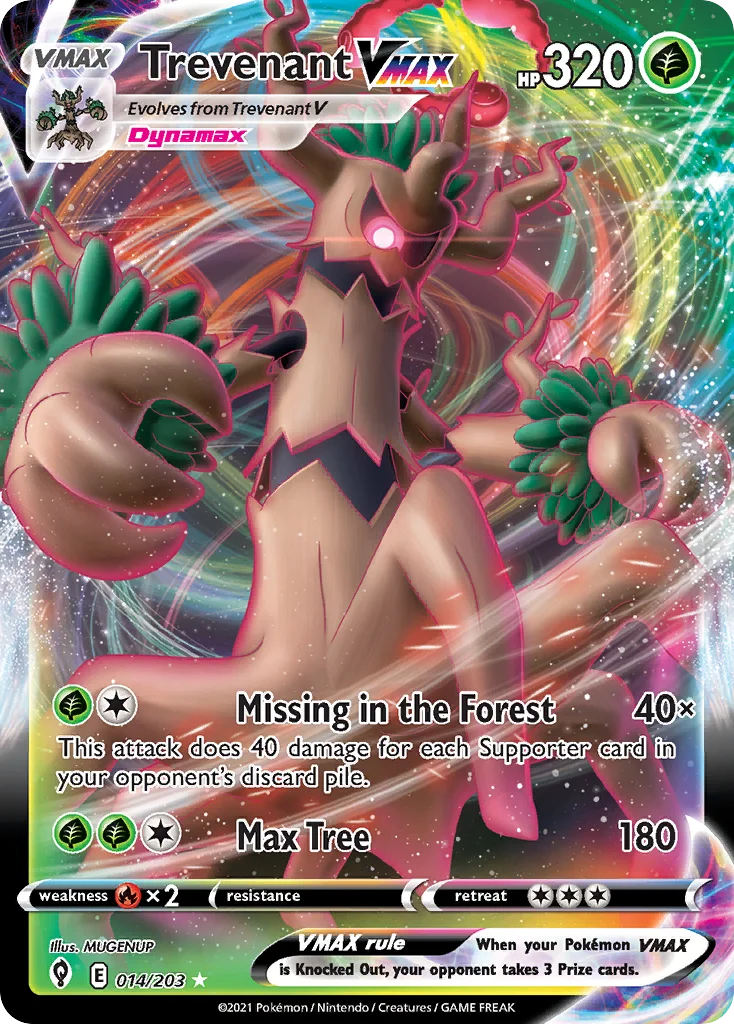 Trevenant VMAX 014 Evolving Skies Pokemon Card