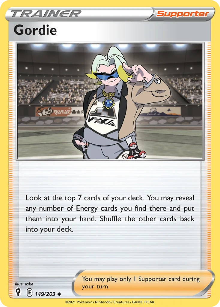 Gordie 149 Evolving Skies Pokemon Card