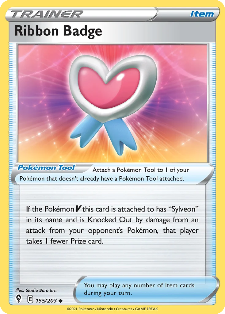Ribbon Badge 155 Evolving Skies Pokemon Card