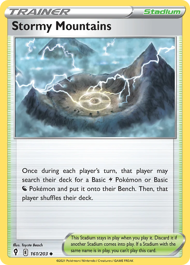 Stormy Mountains 161 Evolving Skies Pokemon Card