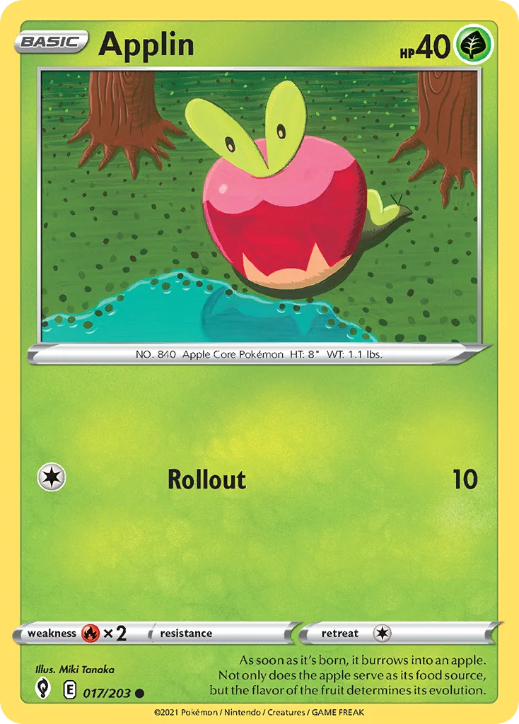 Applin 017 Evolving Skies Pokemon Card