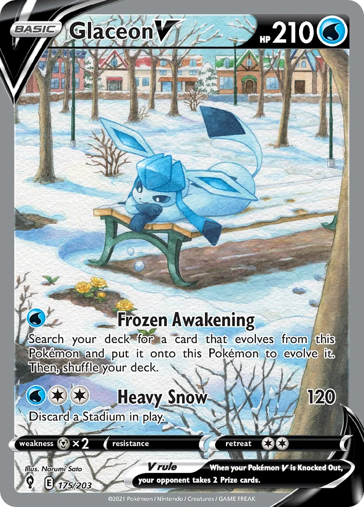 Glaceon V 175 Evolving Skies Pokemon Card