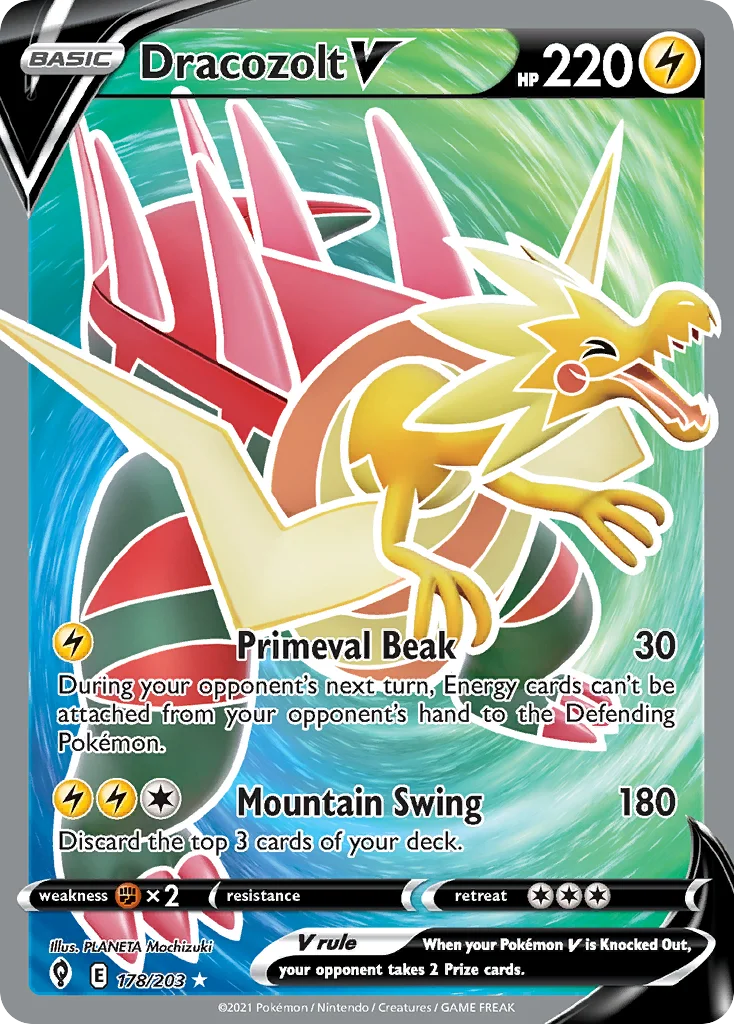 Dracozolt V 178 Evolving Skies Pokemon Card