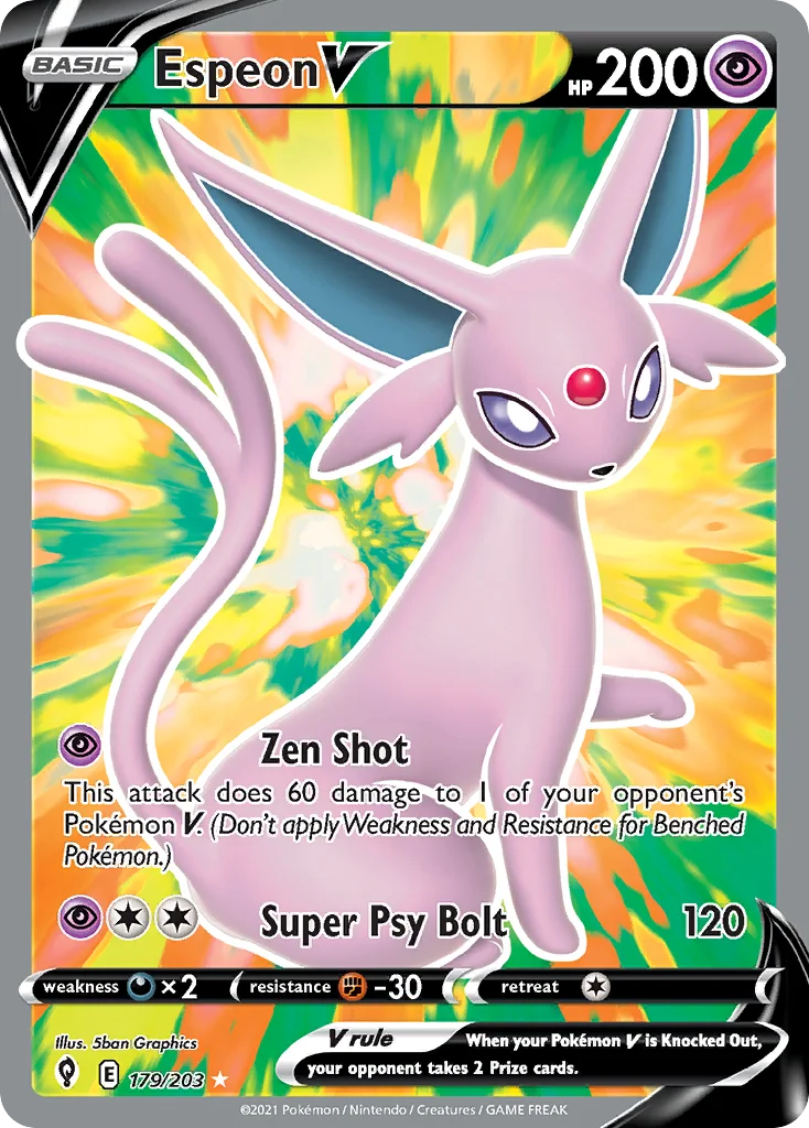 Espeon V 179 Evolving Skies Pokemon Card